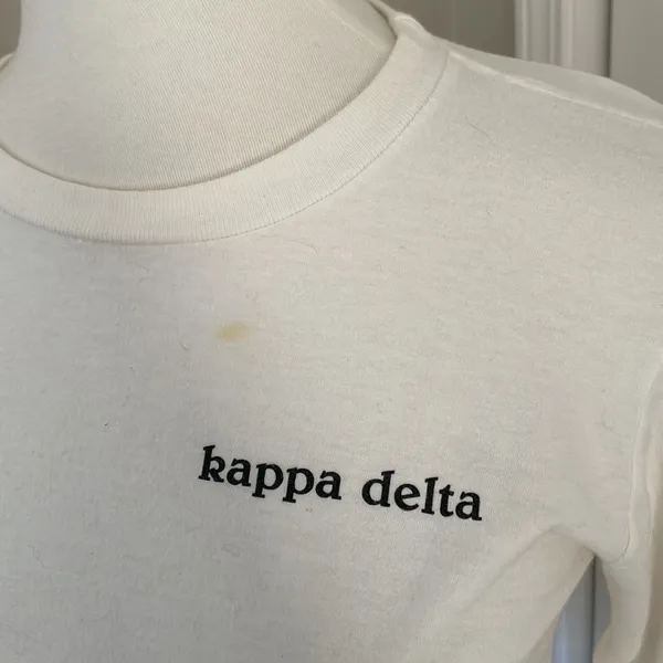 White Long Sleeve Fitted Kappa Delta T Shirt - Image 5