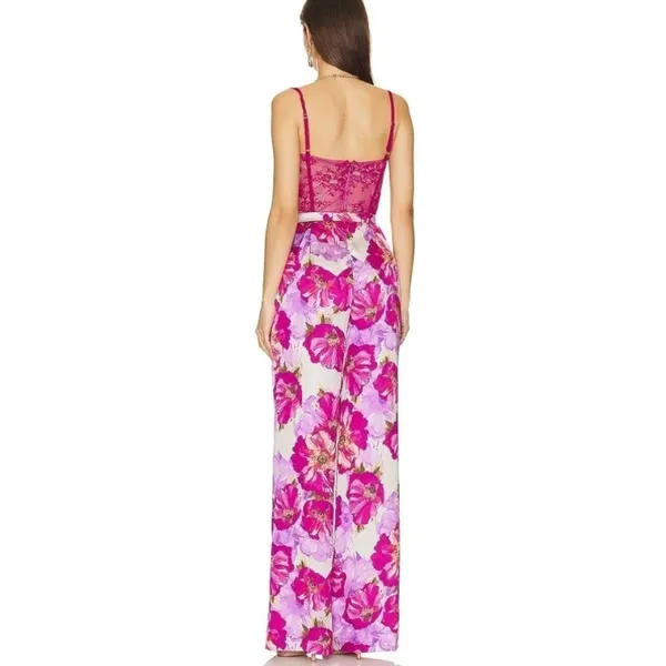 Katie May Revolve Floral Tink Jumpsuit Sleeveless Magenta Poppy Size S - Image 3
