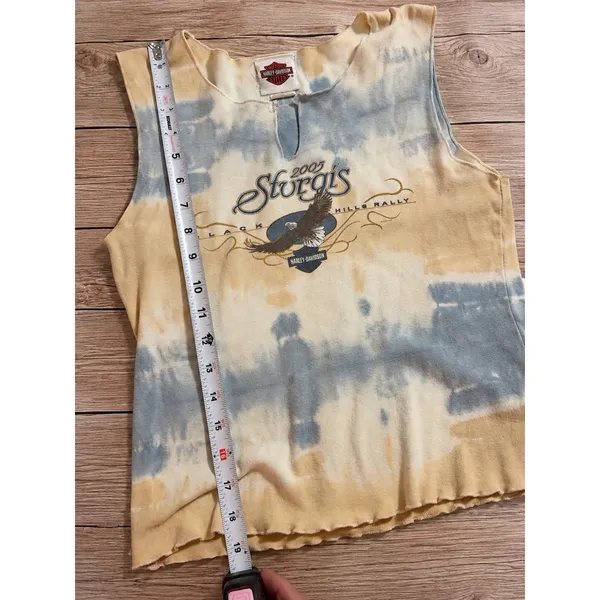 Vintage 2005 Harley Davidson Sturgis Black Hills Rally Tie Dye Tank Top Small - Image 7