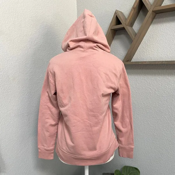 Gap Pink White Embroidered Hoodie Long Sleeve Pullover Kangaroo Pocket - Image 4