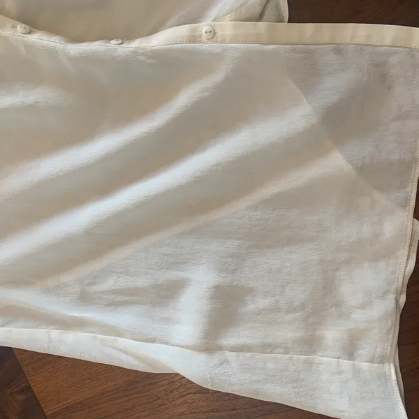 cream silk ruffled tunic - Image 8