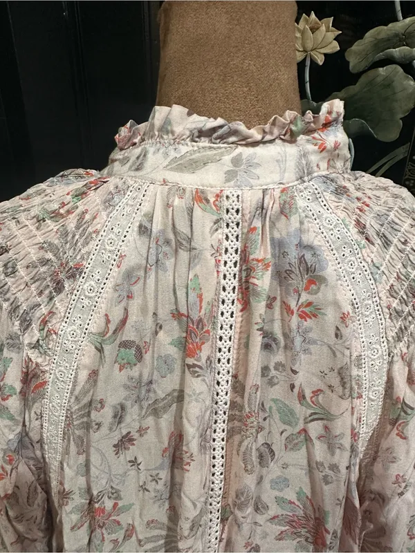 Karlie Light Pink Tiered Floral Mini Dress – Size Large - Image 9