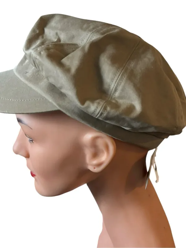 Gap Khaki Cotton Newsboy Cap~Relaxed Paneled Crown~Curved Brim Sz M/L Lined - Image 4