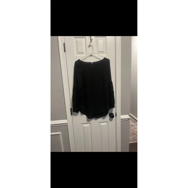 Womens APT 9 - BLACK WITH PARTIAL LACE SLEEVE Top Medium. Nightout causal date - Image 7