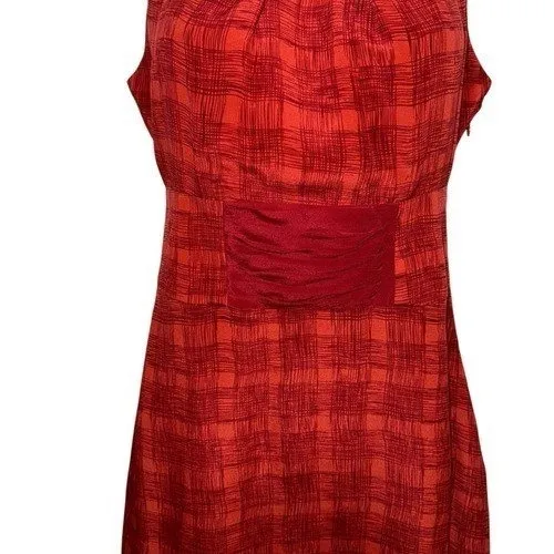 ANTHROPOLOGIE GIRLS FROM SAVOY Gogi Red Plaid Sleeveless Bow‎ Back Dress EUC 0 - Image 4