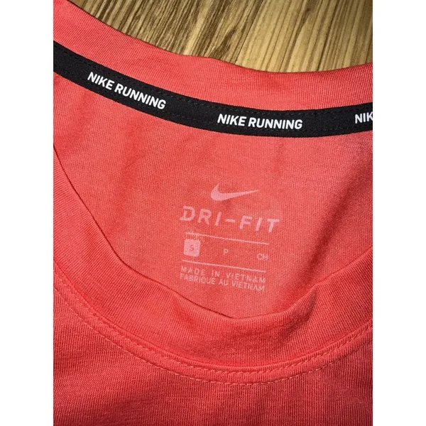 Nike Women's Small Red Black Running‎ Shirt Short Sleeves Just Do It Workout - Image 2
