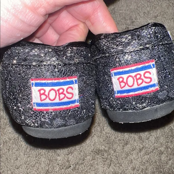BOBS by Skechers‎ Black glitter 7Lace Slip-On Flats - Image 3