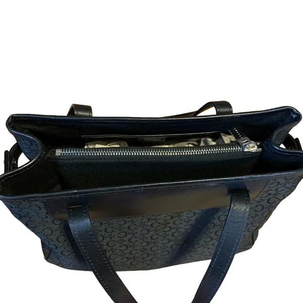 Celine Macadam Black Canvas Monogram W/Leather Trim Tote Bag - Image 5