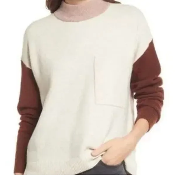 Madewell Wool Redmond Mockneck Pocket Sweater in Colorblock - Image 12