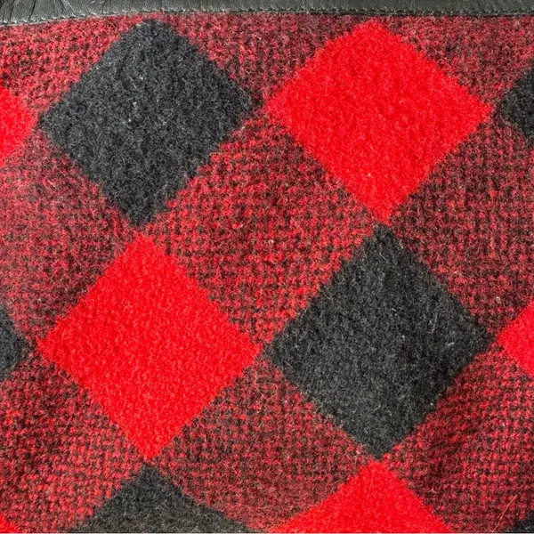 Ralph Lauren Vintage 1990s Wool and Leather Square Buffalo‎ Plaid Shoulder Bag - Image 10