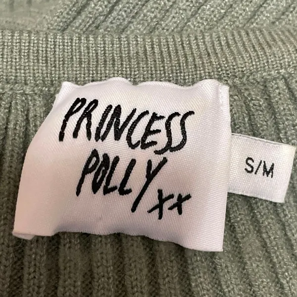 Princess Polly Olive Green Sleeveless Ribbed Knit Camisole Midi Bodycon Dress S - Image 5