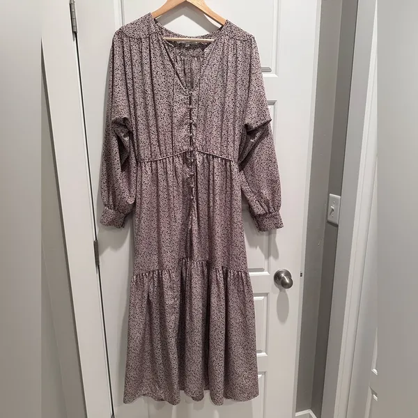 Sweet Baby Jamie Ditsy Midi Boho‎ Long Sleeve Dress Large Peasant Long Sleeve - Image 2