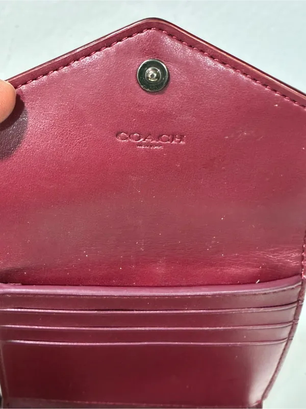 Coach Small Wallet In Colorblock Signature Canvas Lavender Flap - Image 4
