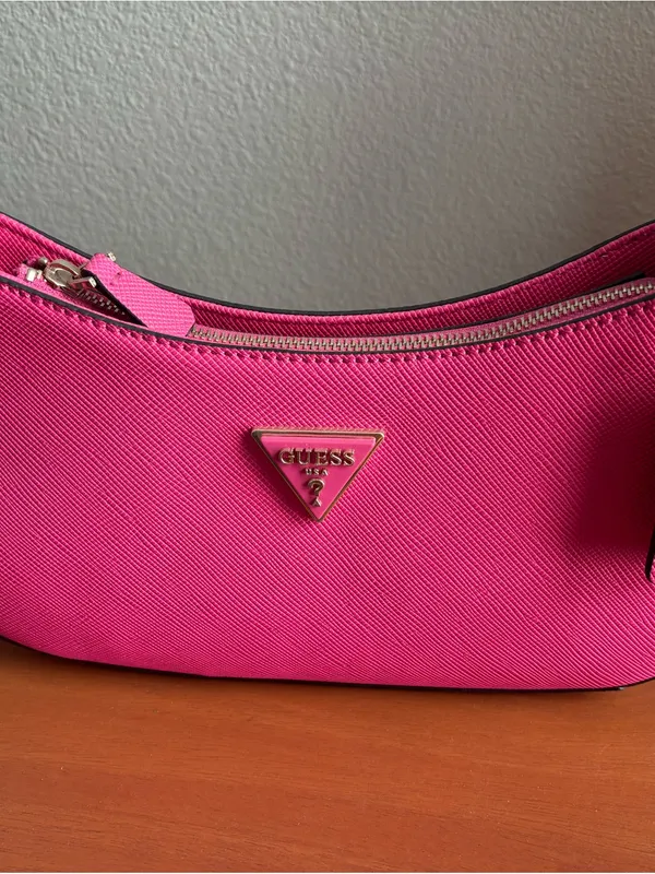 GUESS Hot Pink Shoulder Bag with Gold Hardware - Image 5