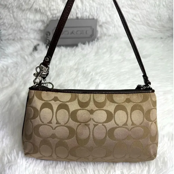 COACH y2k Brown Signature Canvas Wristlet Mini Purse - Image 2