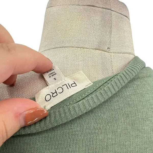 Anthropologie Pilcro Sweatshirt Twofer Mini‎ Dress Short-Sleeve Moss Green Small - Image 11
