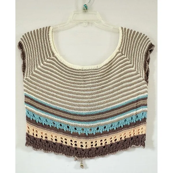 Say What Womens Retro Crochet Knit crop‎ sweater XL NwT - Image 2