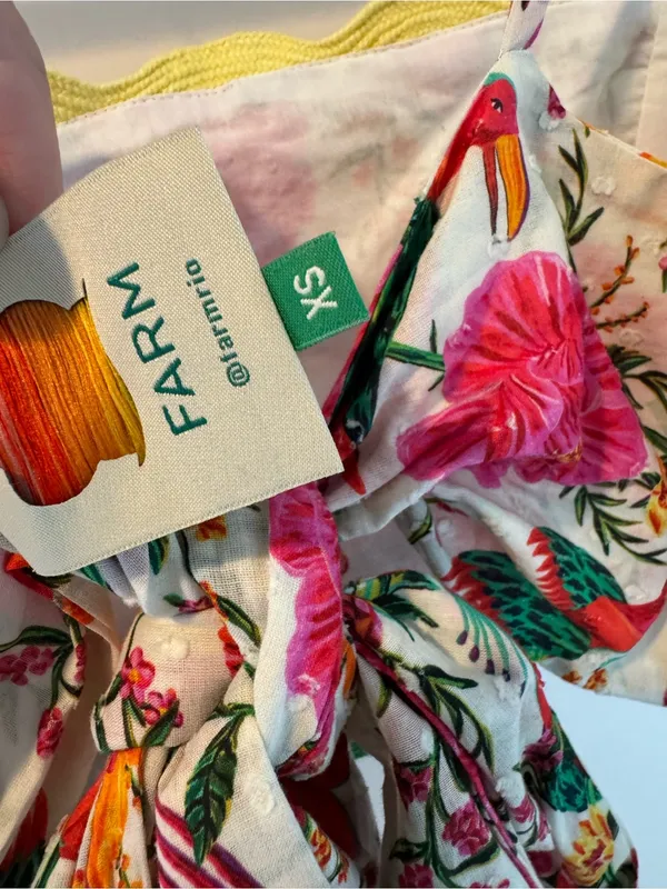 Farm Rio Toucan’s Garden Floral Wrap Crop Top | XS - Image 4