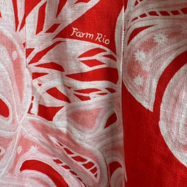 Farm Rio Monsteras 100% Linen Vibrant Tropical Vacation Mini Dress Size Small - Image 11
