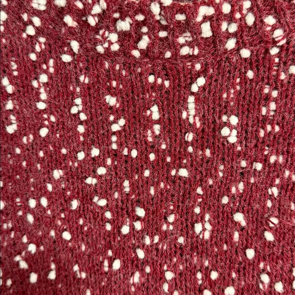 Andree by‎ Unit Bobble Speckled Sweater Size M Maroon White Oversized Cozy Knit - Image 5