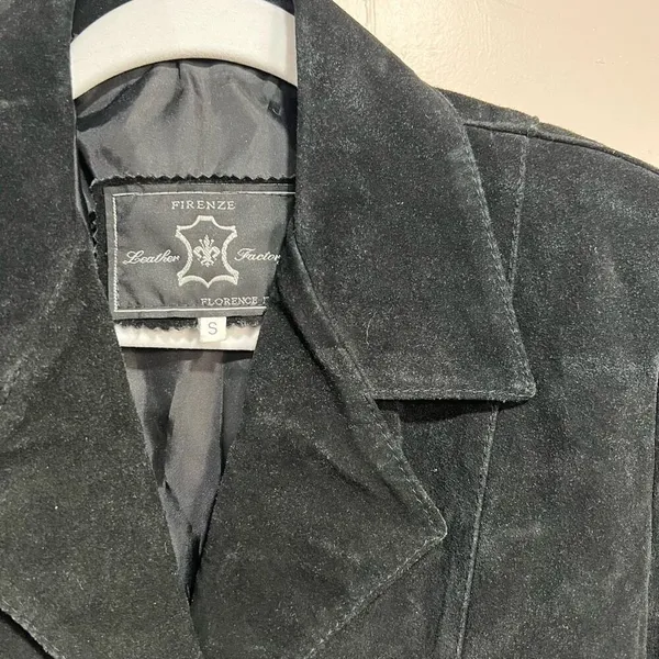 Firenze Leather Factory Suede Leather Jacket Black - Image 4