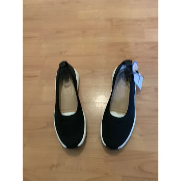 Time And Tru Women's Comfort Black Ballet Flats Shoes Black White Size 8 - Image 2