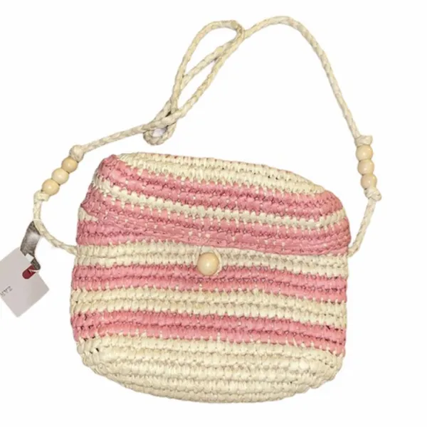 NWT ZARA Jute Striped Beaded Crossbody Bag - Image 6