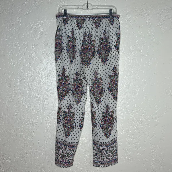 Calypso St Barth Silk Drawstring Beach Pants Boho Resort Women Floral Medium - Image 3