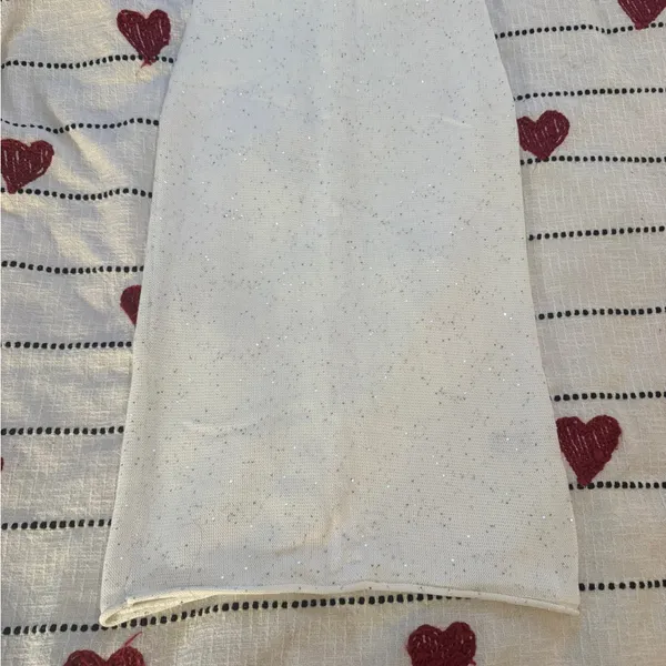 Zara Glittering White Pencil Skirt - Image 2