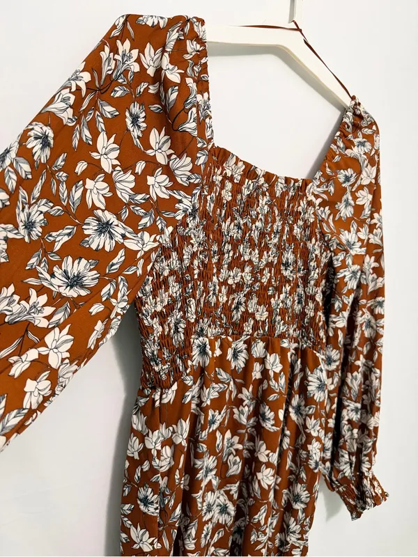 La Ligne x Target Floral Smocked Bodice Midi Dress XL - Image 12