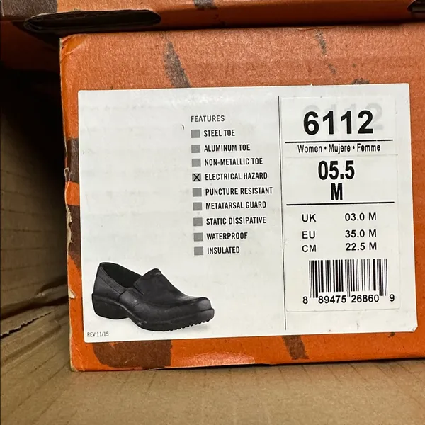 Worx Womens Black Leather Slip On Work Comfort Slip Resistant Shoes‎ Sz 5.5 - Image 5