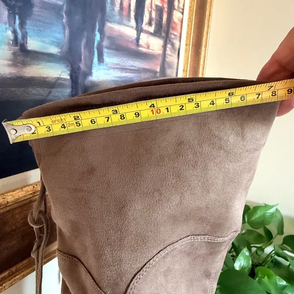 Marc Fisher LTD Alina OTK Boots Womens 10 Taupe Block Heel Cottagecore Soft Girl - Image 6