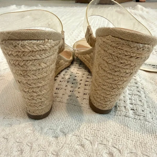 A New Day Ansel 8.5 double clear strap espadrille wedge sandal 3649 - Image 5
