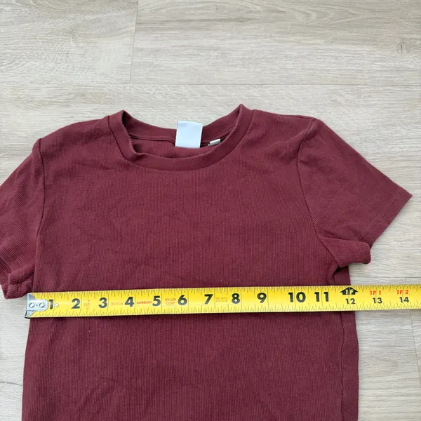 Aritzia TNA Cotton Rib Red Tee - Image 2