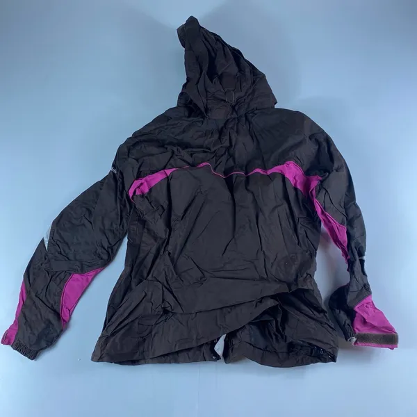 Columbia Jacket Womens Medium‎ Brown Pink White Full Zip Hooded Interchange Ski - Image 3
