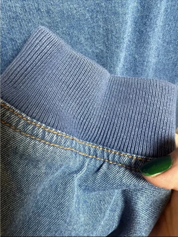 Vintage Blair Denim Baseball Jacket Women's L Blue Long Sleeve *see Photos - Image 3