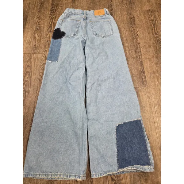 BDG Urban Outfitters Patchwork Wide Leg Puddle Jeans Skater 26" Waist - Image 7