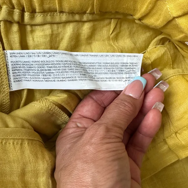 Mango Yellow Women's Shorts with Drawstring - Image 7