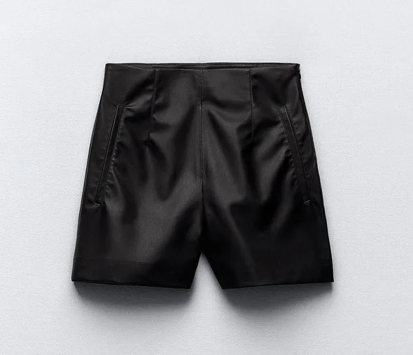ZARA Faux Leather Shorts - Image 2