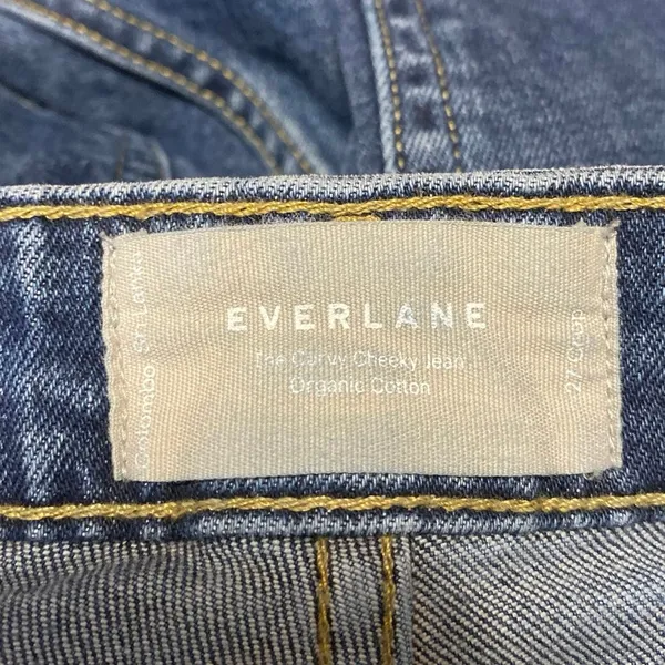 Everlane The Curvy Cheeky Women's Blue High Waisted Straight Denim Jeans Size 27 - Image 4