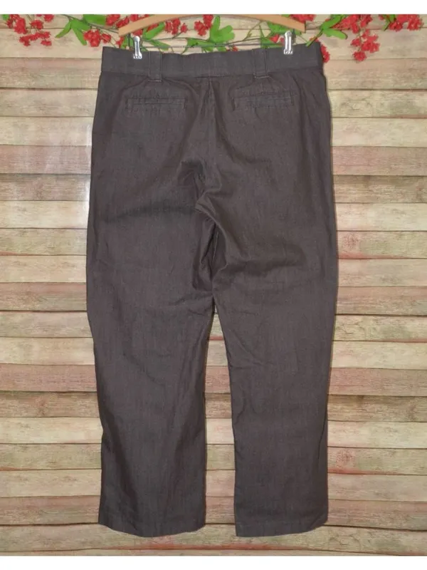 Lee No Gap Waistband Pants Womens 16 M Brown Straight Leg Stretch Cotton Trouser - Image 4