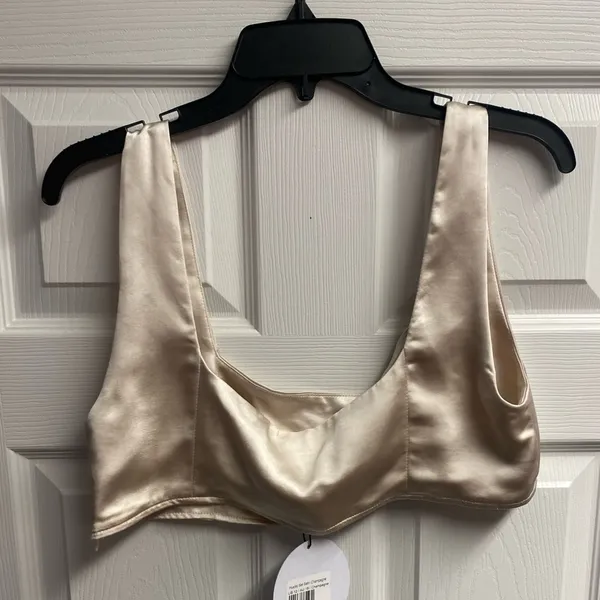 NWT Princess Polly Huxley Set Satin Top Champagne Size 12 - Image 7