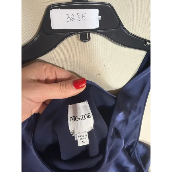 NIC +ZOE Day Gloss Bias Cut Tank Dress in Blue Size Small - Image 2