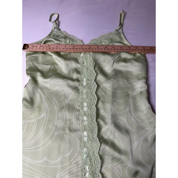 BP Nordstrom Sage Green Swirl Satin Lace Trim Slip Mini Dress XS BP465213MI - Image 5