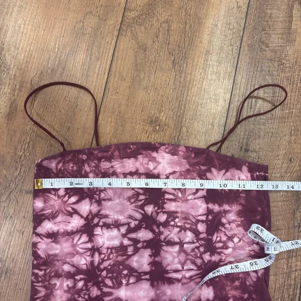 American Eagle Women's Plum & Pink Tie Dye Cropped Cami Top Elastic Strap Small - Image 6