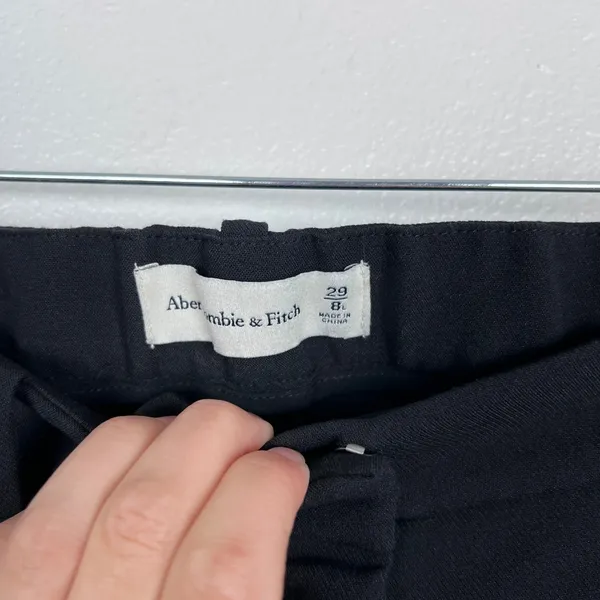 Abercrombie & FItch Women's Flat Front Trousers Black Sz 8L - Image 2