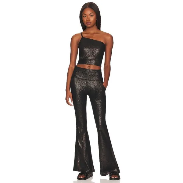 Beyond Yoga SoftShine Wanderlust Cropped Tank Stardust Foil Black Bronze Womens - Image 3