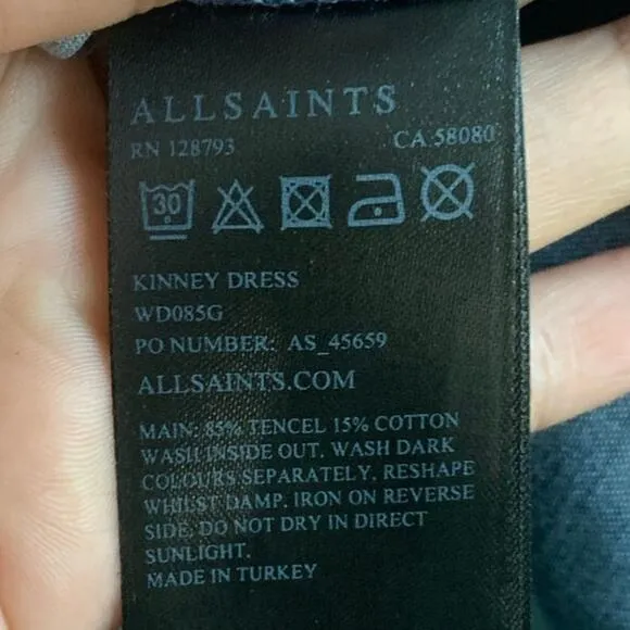 ALLSAINTS Kinney Dress Blue‎ Chambray Denim - Image 6