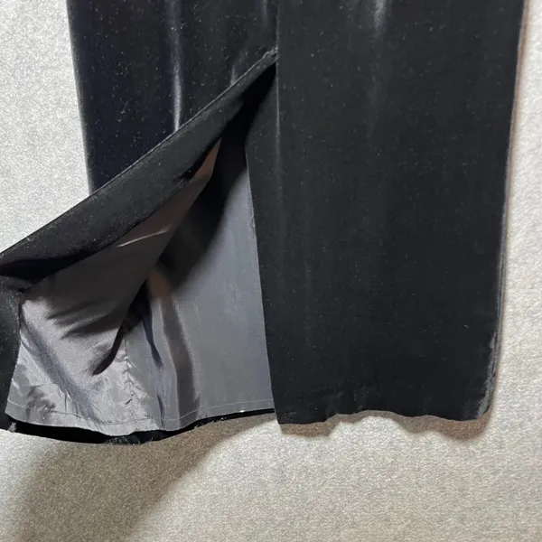 Ann Taylor Loft Black Velvet Maxi Skirt‎ Silk Blend Vintage 90s Size 8 Made USA - Image 6