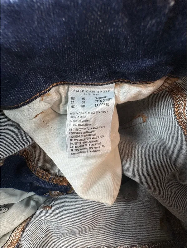 American Eagle Hi-Rise Jegging 00 X-Short Distressed Next Level Stretch Jeans - Image 7